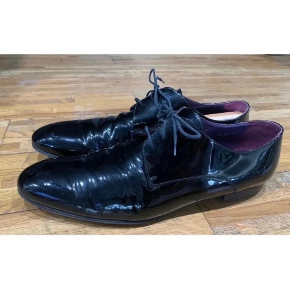 To Boot New York Adam Derrick Black Patent Leather Oxford Dress Shoes Mens 12